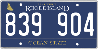 RI license plate 839904