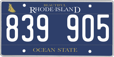 RI license plate 839905