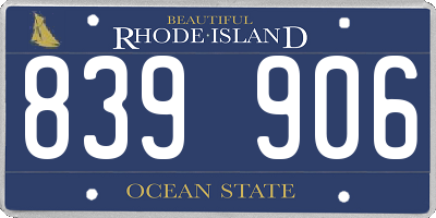 RI license plate 839906
