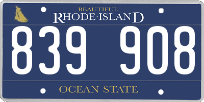 RI license plate 839908