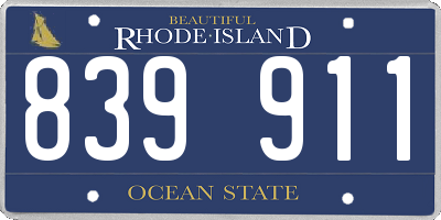 RI license plate 839911