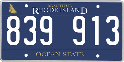 RI license plate 839913