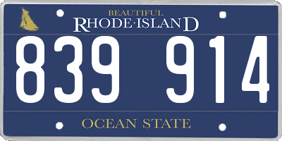 RI license plate 839914