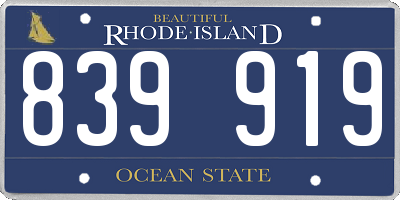 RI license plate 839919