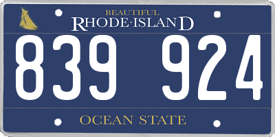 RI license plate 839924