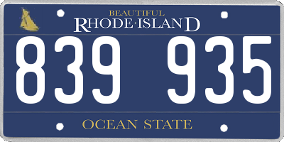RI license plate 839935