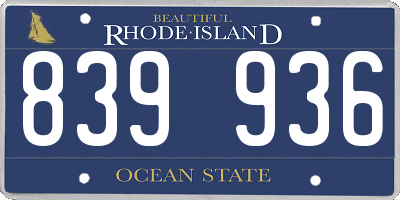 RI license plate 839936