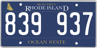 RI license plate 839937