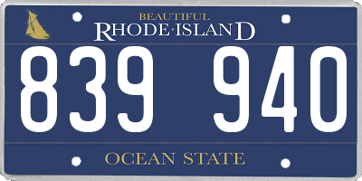 RI license plate 839940