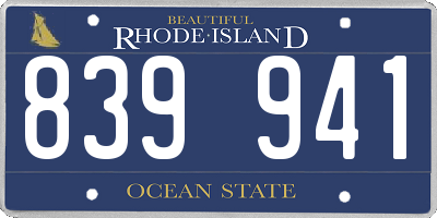 RI license plate 839941