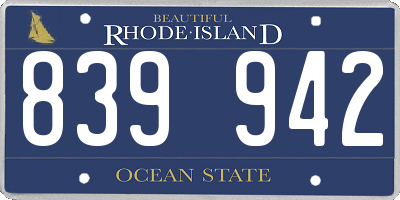 RI license plate 839942