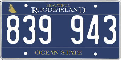 RI license plate 839943