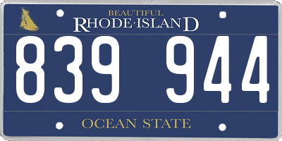 RI license plate 839944