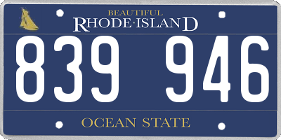 RI license plate 839946