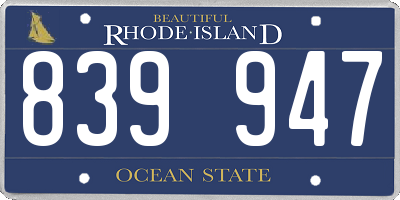 RI license plate 839947