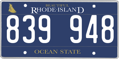 RI license plate 839948