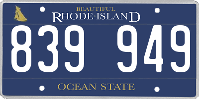RI license plate 839949