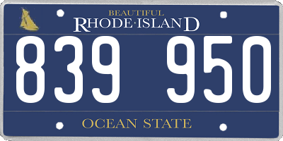 RI license plate 839950