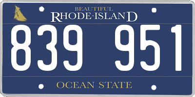 RI license plate 839951