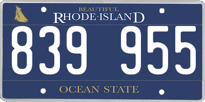 RI license plate 839955