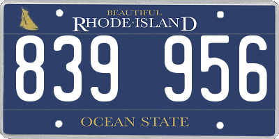 RI license plate 839956