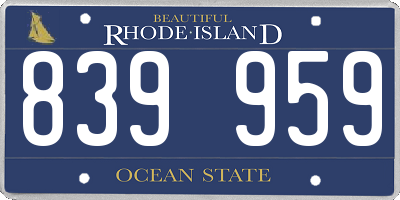 RI license plate 839959