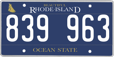 RI license plate 839963