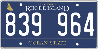 RI license plate 839964