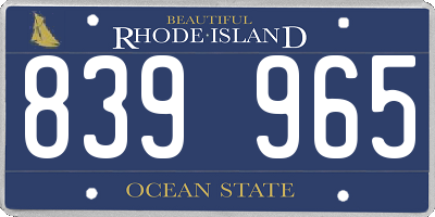 RI license plate 839965
