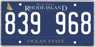 RI license plate 839968