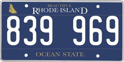 RI license plate 839969