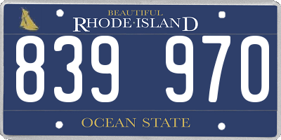 RI license plate 839970