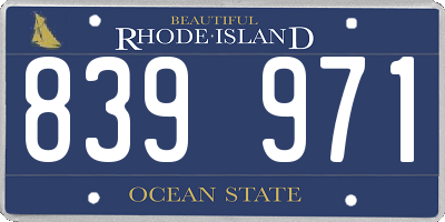RI license plate 839971