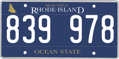 RI license plate 839978