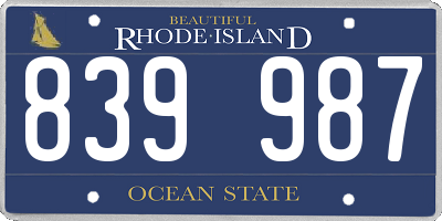 RI license plate 839987
