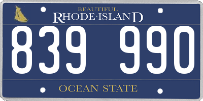 RI license plate 839990