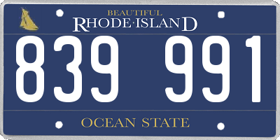 RI license plate 839991