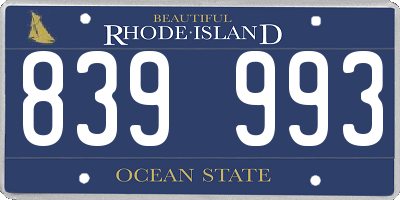 RI license plate 839993