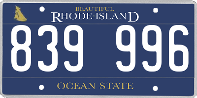 RI license plate 839996