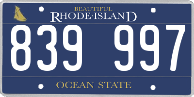 RI license plate 839997
