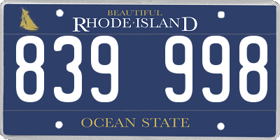 RI license plate 839998