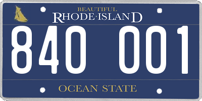 RI license plate 840001
