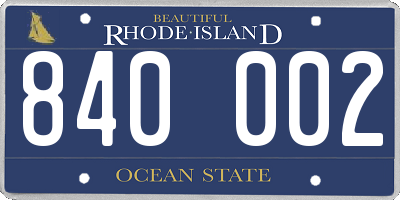 RI license plate 840002