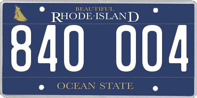 RI license plate 840004