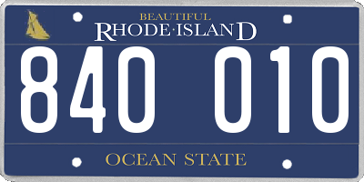 RI license plate 840010