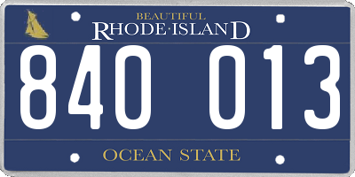 RI license plate 840013