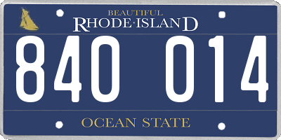 RI license plate 840014