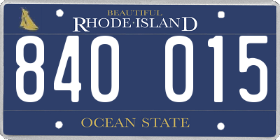 RI license plate 840015