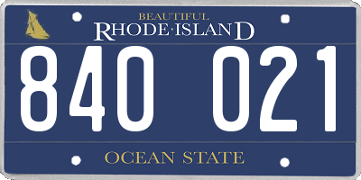 RI license plate 840021