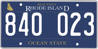 RI license plate 840023